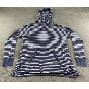 Calvin Klein Performance Mens Blue White Striped Waffle Knit Hoodie Medium